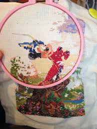 Anna cartoon character from disney frozen free cross stitch pattern size about 150 stitches. Wip Disney Dreams Collection Fantasia Vignette Crossstitch