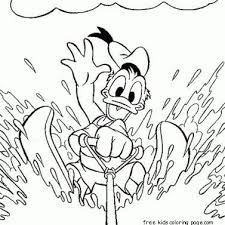 Printable Donald Duck On Water Ski Coloring Book Summer Coloring Pages Frog Coloring Pages Disney Coloring Pages