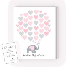 Amazon Com Elephant Baby Shower Guest Book Balloon Guestbook Alternative Baby Boy Or Girl Nursery Art Print Custom Colors Handmade Products