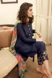 Blue Silk Trendy Punjabi Salwar Kameez Pakistani Outfits Indian Fashion Indian Outfits