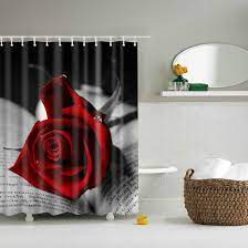 Sold and shipped by elrene home fashions. Black Book With Red Rose Shower Curtain Bathroom Decor Vintage Shower Curtains Retro Shower Curtain Red Curtains