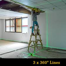 Kaiweets Laser Level 3 X 360 Green Line Self Leveling Construction Laser With Pulse Mode Working Time Up To 40h With 2 Rechargeble Lithium Batteries Magnetic Pivoting Base Target Plate Kt360a Amazon Com