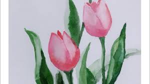 Bunga tulip yang memiliki arti lambang cinta dan kasih sayang memang memiliki keindahan yang menakjubkan. How To Draw Tulips With Watercolor Melukis Bunga Tulip Dengan Cat Air Youtube