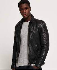 Superdry Premium Indiana Leather Jacket Leather Jacket Leather Jacket Men Mens Jackets