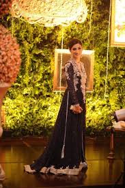 Navy Blue Banarsi Heavy Party Wear Back Trail Maxi Dresses Asian Wedding Dress Pakistani Wedding Outfits