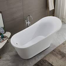 The vanity is made with premium quality oak that is apt for your hotel, restaurant, office, and home bathroom. Vanity Art 67 3 Inch Freestanding Acrylic Bathtub Modern Stand Alone Soaking Tub With Chrome Finish Upc Certified Round Overflow Pop Up Drain Va6803 Amazon Com