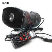Udmj 100w Annunciator 5 Sound Electronic Siren With Mic Car Loudspeaker Alarm Police Motorcycle Van Truck Emergency Warning Car Alarm Police Siren Car