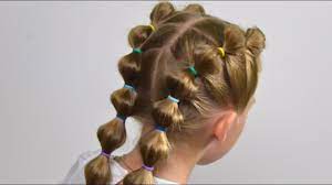 Double Bubble Braids Easy Elastic Hairstyle Little Girls Hairstyles Girls Hairstyles Easy Easy Hairstyles For Long Hair Easy Braids