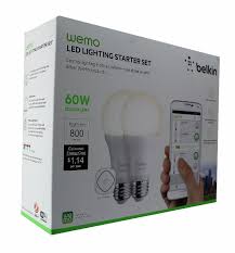 Belkin Wemo Smart Led Light Bulb Wi Fi Enabled 9 5 Watts Starter Set Walmart Com Walmart Com