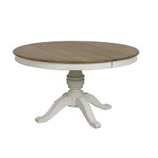 Table Ronde Extensible Blanc Vieilli Pour 6 A 10 Personnes Manoir Tables Interior S