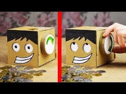 Hello friends, today we are going to show you how to make coin bank with cardboard box & roll/best out of waste/diy 2 cute money storage boxtoday we have mad. How To Make Coin Bank Box Youtube Kids Craft Box Piggy Bank Diy Money Box Diy