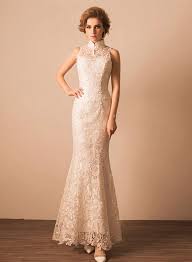 Slim Mermaid High Neck Collar Venice Heavy Lace Wedding Dress Without Train Bridal Party Dresses Bridal Gowns Mermaid Wedding Reception Dress