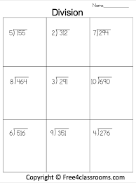 free division worksheet 3 digit by 1 digit no remainder free4classrooms