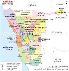 116,830 in 1991, 202,694 in 2001) was split into kavango east and kavango west. Namibia Map