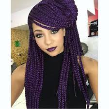A major perk of dark hair is its ability to hold truly vibrant. Deep Purple Braids Goddess Braids Hairstyles Box Braids Hairstyles Hair Styles