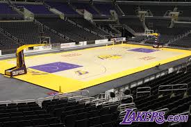 Nba los angeles lakers stripe crew socks. The New Lakers Court Los Angeles Lakers