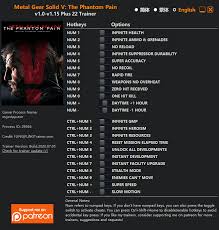 You're allowed up to three different characters, your first character will be. Metal Gear Solid V The Phantom Pain Trainer Fling Trainer Pc Game Cheats And Mods