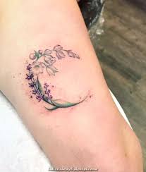 Magical Watercolor Flowers Cresent Moon Tattoo In 2020 Cresent Moon Tattoo Lavender Tattoo Lily Tattoo