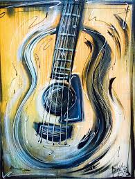 New Simple Abstract Guitar Art Hand Painted By Sheila A Smith Guitar Art Guitar Painting Art