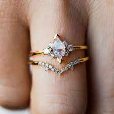 Local Eclectic Luna Statement Ring With Moonstone And Diamonds Weddingring Rose Engagement Ring Engagement Ring White Gold Diamond Wedding Bands
