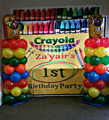 Crayola Party Backdrop Columns Crayon Birthday Parties Crayola Birthday Party Emoji Birthday Party