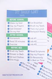 Daily List Chore Chart For Kids The Crafting Chicks