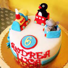 Pingu Train Cake Happy Birthday Twins 6th Pingu Cake Train Cake Cake