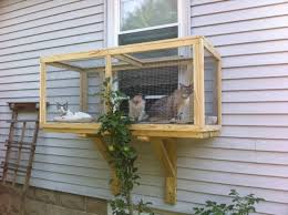 Another option is to install a window box that provides a protected perch for cats to enjoy a panoramic view of the great outdoors. Here Is A Small Cat Box For A Kitty To Enjoy The Fresh Air Of Outside While Still Being Safe You Can Even Add A Cat Window Outdoor Cat Enclosure Cat