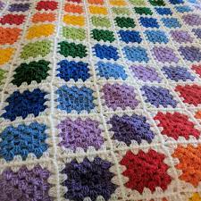 My Rainbow Granny Square Blanket Knitting Bee Instagram Crochet Blanket Rainbow Rainbow Granny Square Blanket Crochet Granny Square Blanket