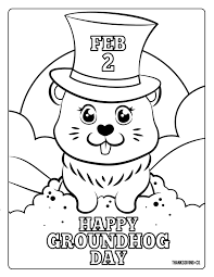 Join us while we color the groundhog and hope that he comes out to celebrate … 4 Adorable Groundhog Day Coloring Pages For Kids