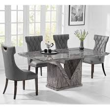 Did you scroll all this way to get facts about grey dining room? Mocha Large Grey Marble Dining Table With Six Elbani Chairs Elegant Furniture Uk