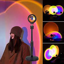 Sunset Lamp Sunset Lamp Projection 4 In 1 Color Changing Sunset Sun Light Sunset Red Rainbow Night Light For Photography Room Bedroom Car Pictures Popular In Tiktok Amazon Com
