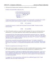Department of computer science & engineering question bank subject name. Computer Architecture Answers To Project 1 Questions Etsu