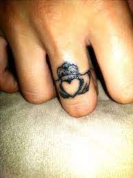 Claddagh Ring Tattoo Claddagh Tattoo Ring Finger Tattoos Tattoo Wedding Rings
