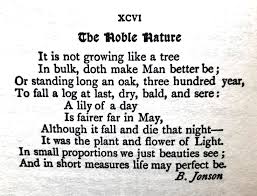 B Jonson The Noble Nature Nature Poem Business Books Poems