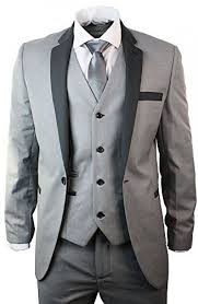 Wedding Full Black 3 Piece Suit Mens 3 Piece Light Grey Suit Charcoal Trim Slim Fit Wedding Party Prom Royal Hub Light Grey Suits Prom Suit Outfits Gray Suit