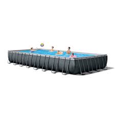 Intex 32ft X 16ft X 4 3ft Ultra Xtr Rectangular Above Ground Frame Swimming Pool Set W Pump Gray Walmart Com Swimming Pools Swimming Pool Designs Rectangular Swimming Pools