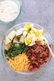 Salads can be an entree or side dish that is prepared and composed of a mixture of ingredients, and intended to be eaten cold. The Best Loaded Baked Potato Salad Fit Foodie Finds