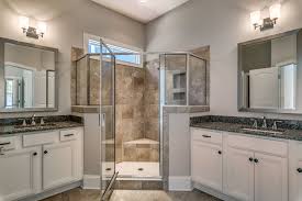 Elegant Corner Shower With Tile And Seat Separate His And Hers Sinks Luxury His And Hers Sinks Dream Bathrooms Home