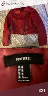 Forever 21 Red Leather Jacket Leather Jacket Red Leather Jacket Forever 21 Red