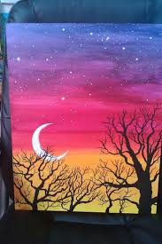 Pin By My Art My Home On Artwork In 2020 Sunset Painting Acrylic Canvas Art Simple Acrylic Paintings