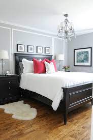 Grey walls dark furniture bedroom. Home Simply Home Decorating Small Master Bedroom Master Bedrooms Decor Gray Master Bedroom