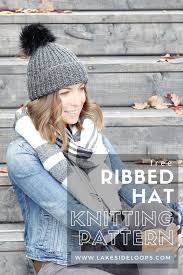 A free crochet ribbed hat pattern that uses 1 basic stitch. Ryker Ribbed Knitted Hat Free Pattern Lakeside Loops