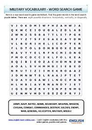 Word search puzzles can be. Military Vocabulary Word Search Puzzle In English