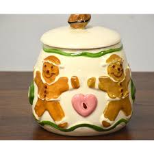 Vintage Pottery Gingerbread Men Cookie Jar Chairish