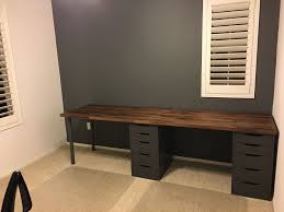Love How This Home Office Is Turning Out Desk Ikea Karlby Countertop Ikea Alex Drawers Ikea Linnmon Legs Walls Ikea Corner Desk Ikea Desk Ikea Gaming Desk