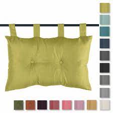 Ritorno alle origini padelle, taglieri e piatti tra forme semplici, finiture grezze, legno, ghisa e vimini: Cuscino Per Testata Letto Bea Con Bottoni Tinta Unita 45x70 Cm S809