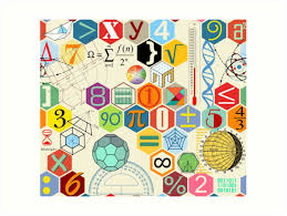 Hooray Math Colored Hexagons With Symbols Numbers Formulas Of Mathematics And Geometry Also Buy This Artwork On Wall Math Wallpaper Math Art Math Poster