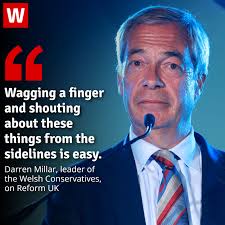 The leader of the Welsh Conservatives insists that although he shares many  of the same concerns as Reform supporters, there is "clear blue water"  between the two parties. Millar said: "They are