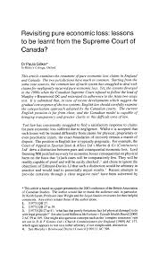 To the muslims of number one michigan. Pdf Revisiting Pure Economic Loss Lessons To Be Learnt From The Supreme Court Of Canada